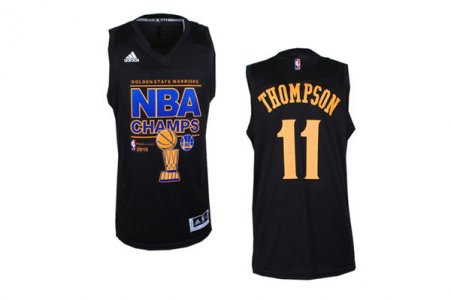 Maillot De Basket Golden State Warriors Thompsons 11 2015 Champion Noir